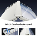 WSKEN Magnetic iPhone Duo Case with Stand & Screen Protector, White - WSKEN