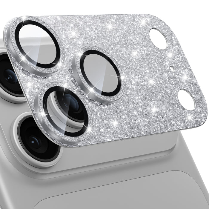 WSKEN iPhone 18 Pro Max Camera Lens Protector - Military Grade Design Glitter Silver - WSKEN