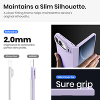 WSKEN Magnetic iPhone Duo Case with Stand & Screen Protector, Purple - WSKEN