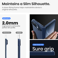 WSKEN Magnetic iPhone Duo Case with Stand & Screen Protector, Blue - WSKEN