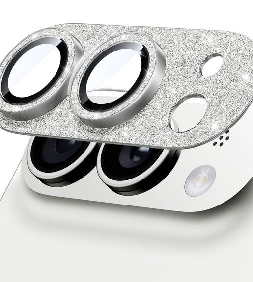 WSKEN iPhone Duo Camera Lens Protector - Military Grade Design Glitter Silver