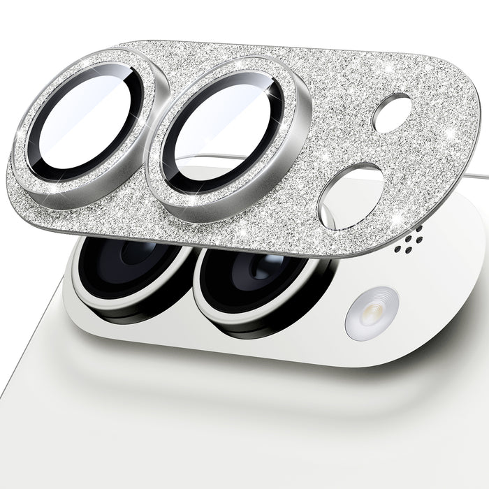 WSKEN iPhone Duo Camera Lens Protector - Military Grade Design Glitter Silver - WSKEN