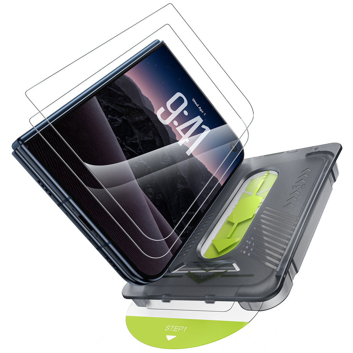 WSKEN iPhone Duo Screen Protector - Installation Friendly, Auto Dust Removal 2Pcs Clear - WSKEN