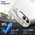 WSKEN Magnetic iPhone Duo Case with Stand & Screen Protector, White - WSKEN