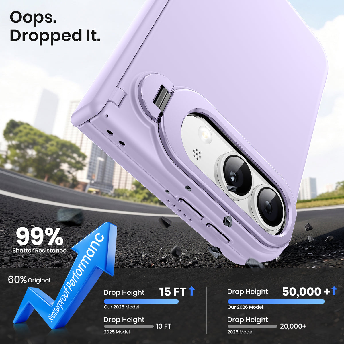 WSKEN Magnetic iPhone Duo Case with Stand & Screen Protector, Purple - WSKEN