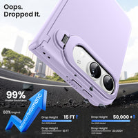 WSKEN Magnetic iPhone Duo Case with Stand & Screen Protector, Purple - WSKEN