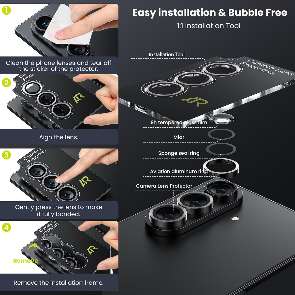 WSKEN Z Fold 8 Ultra Camera Lens Protector Case Cover - Anti Reflective Clear - WSKEN