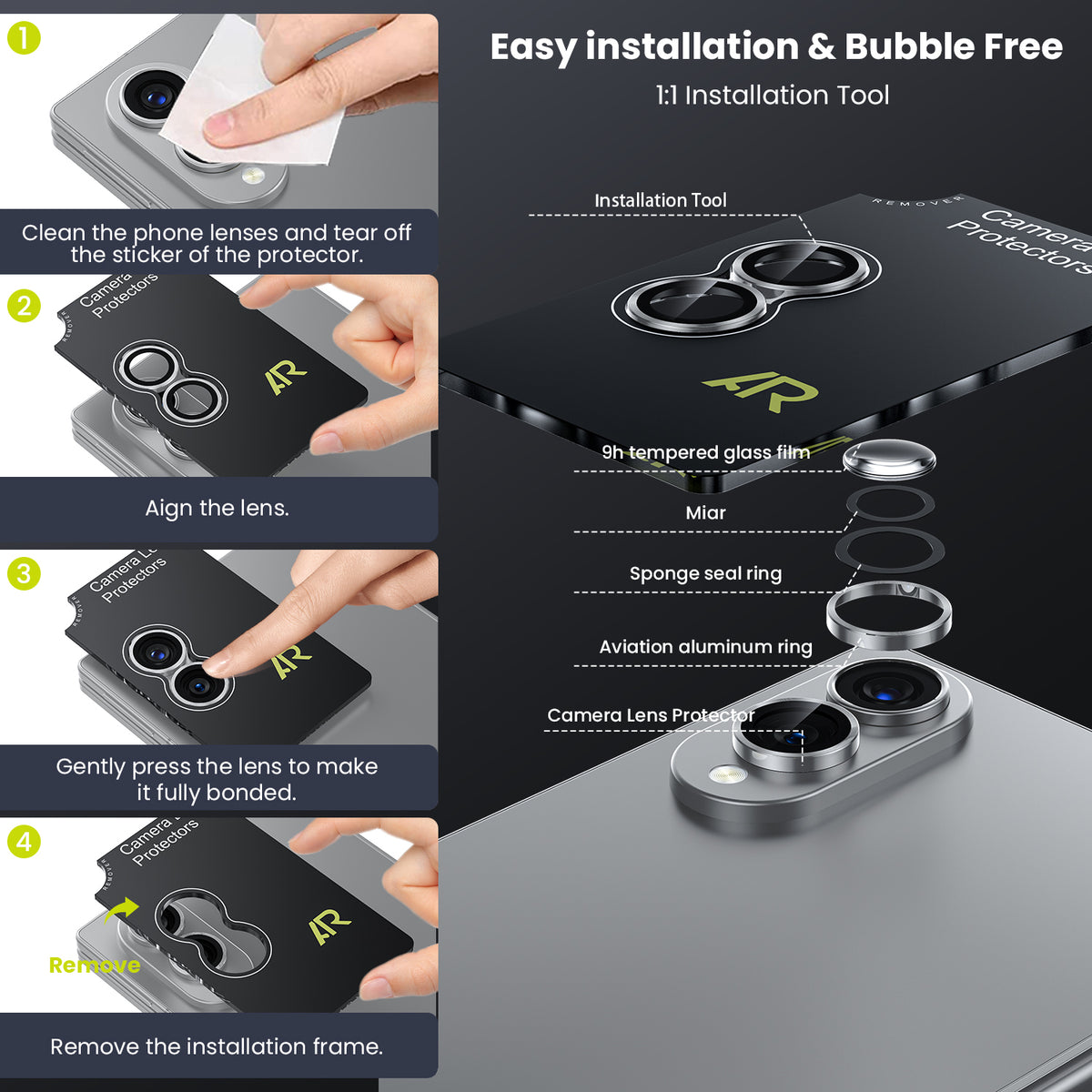 WSKEN Z Fold 8 Camera Lens Protector Case Cover - Anti Reflective Silver — 5