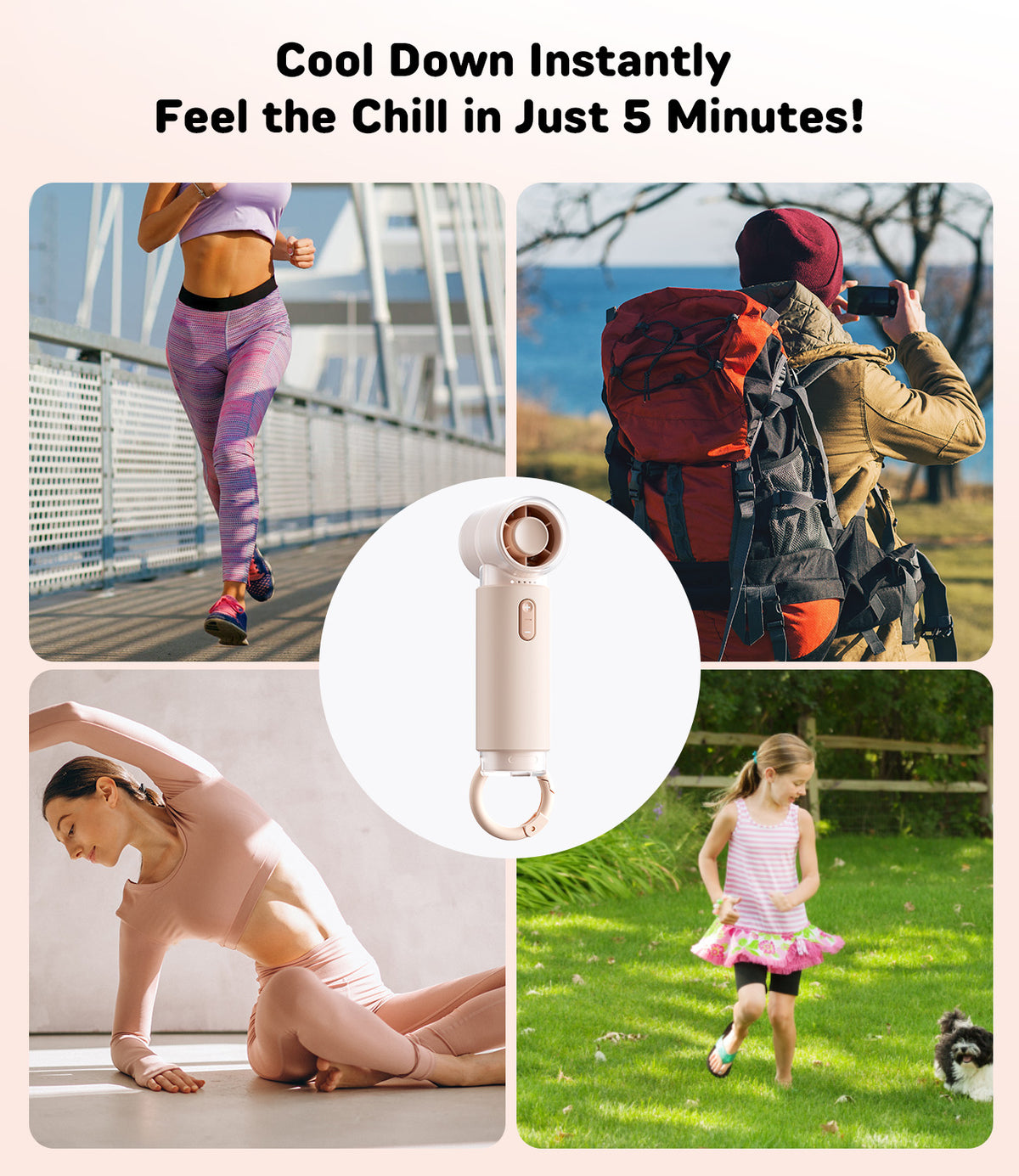 WSKEN Handheld Portable Mini Fan, 5 Speeds 30000mAh - WSKEN