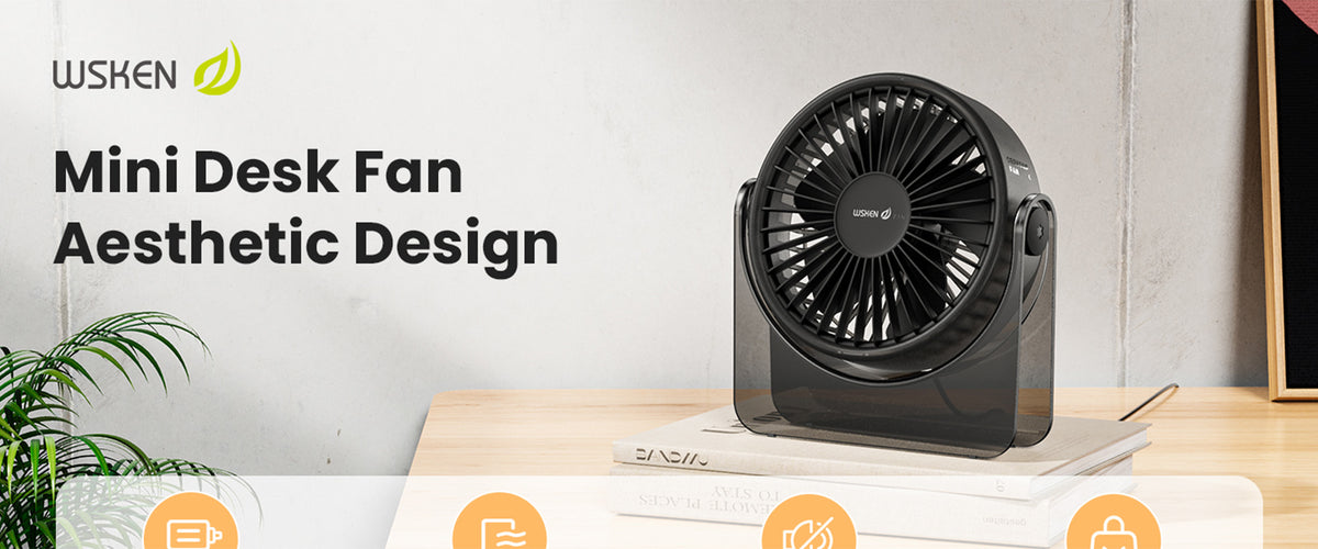 WSKEN USB Small Desk Fan