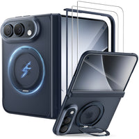 WSKEN iPhone Duo Case with Magnetic 360° Ring Stand - Matte Blue - WSKEN