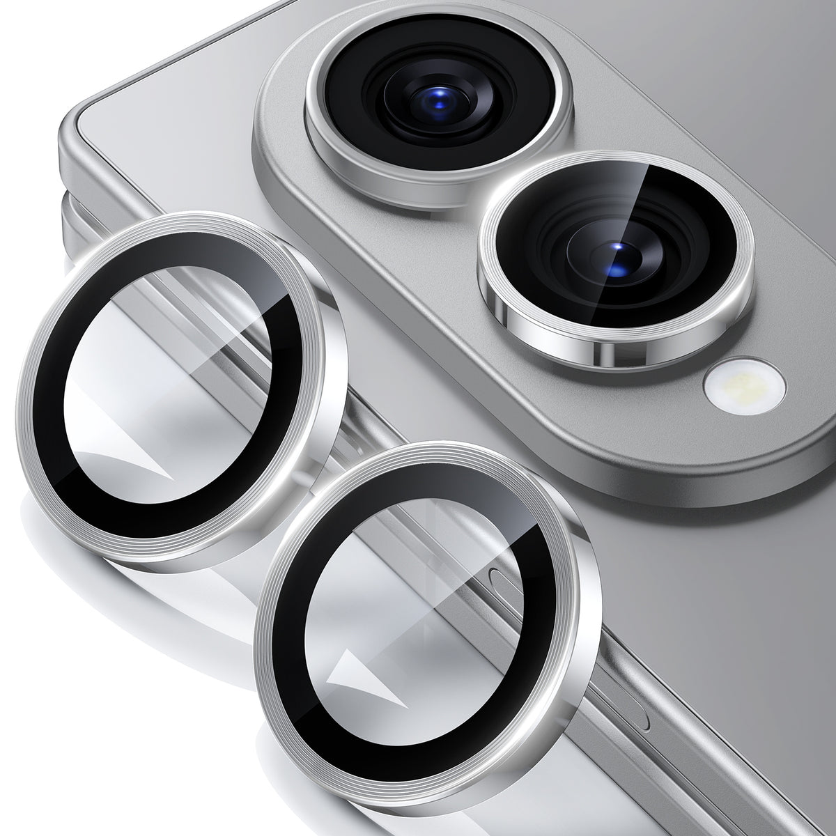 WSKEN Z Fold 8 Camera Lens Protector Case Cover - Anti Reflective Silver — 6