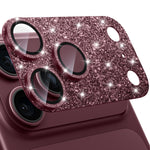 WSKEN iPhone 18 Pro Max Camera Lens Protector - Military Grade Design Glitter Burgundy - WSKEN