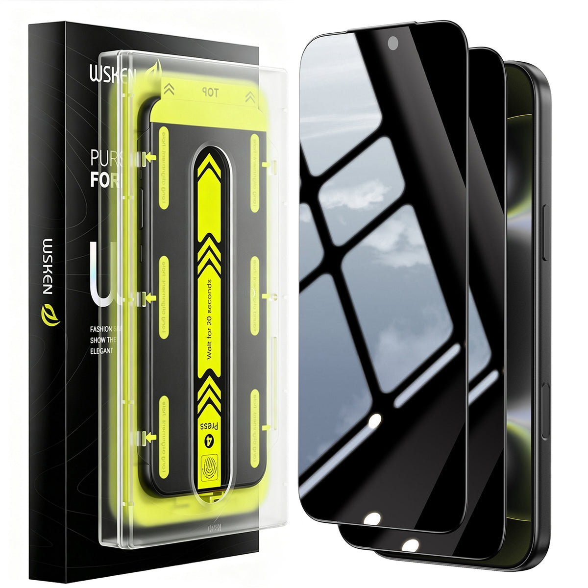 WSKEN iPhone 18 Pro Max Privacy Screen Protector - 25° Anti Spy, 2 Pack Privacy - WSKEN