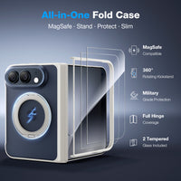 WSKEN iPhone Duo Case with Magnetic 360° Ring Stand - Matte White - WSKEN
