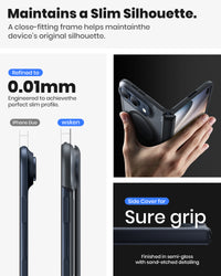 WSKEN Magnetic iPhone Duo Case with Stand, Translucent Matte Black - WSKEN