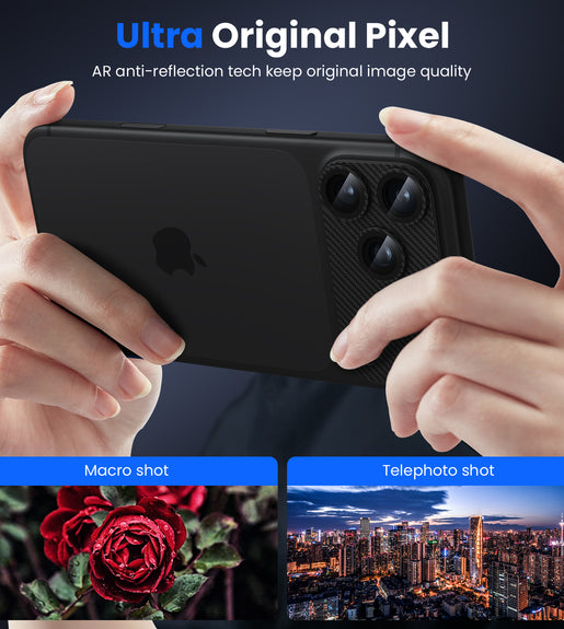 WSKEN iPhone 18 Pro Max Camera Lens Protector - Military Grade Design Texture Carbon Fiber New