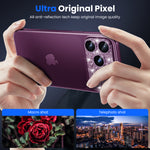 WSKEN iPhone 18 Pro Camera Lens Protector - Military Grade Design Glitter Burgundy - WSKEN