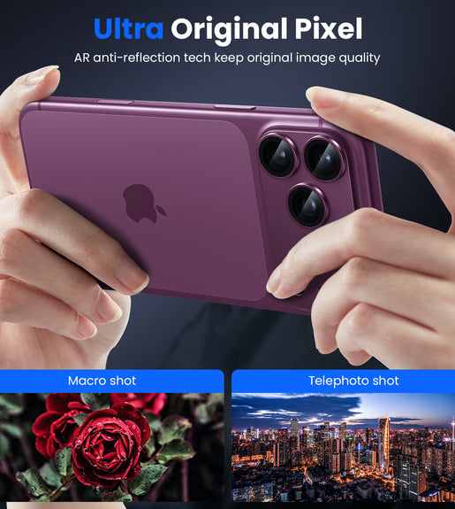 WSKEN iPhone 18 Pro Max Camera Lens Protector - Military Grade Design Burgundy