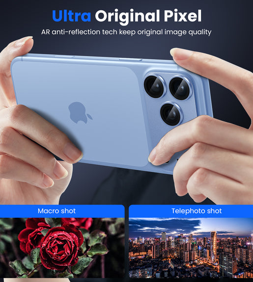 WSKEN iPhone 18 Pro Max Camera Lens Protector - Military Grade Design Blue