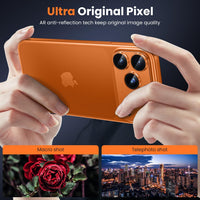 WSKEN for iPhone 17 Pro Camera Lens Protector - [Military Grade Shatterproof] [Strong Adhesion] Metal Aluminum Alloy Tempered Glass Camera Screen Protector, Orange Titanium - WSKEN