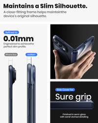 WSKEN Magnetic iPhone Duo Case with Stand, Translucent Matte Blue - WSKEN