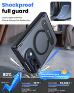 WSKEN Magnetic iPhone Duo Case with Stand, Translucent Matte Black - WSKEN