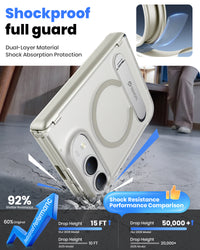 WSKEN Magnetic iPhone Duo Case with Stand, Translucent Matte White - WSKEN