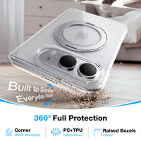 WSKEN iPhone Duo Case with Magnetic 360° Ring Stand - Clear - WSKEN