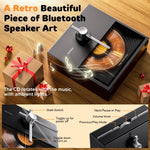 WSKEN Retro Bluetooth Speaker Gifts, BT5.3 Wireless Speakers, Black - WSKEN