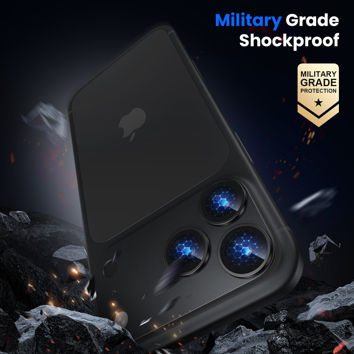WSKEN iPhone 18 Pro Max Camera Lens Protector - Military Grade Design black - WSKEN