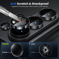 WSKEN for Samsung Galaxy S26 Ultra Camera Lens Protector - Ultra Thin Case Friendly, 9H Shatterproof Tempered Glass with Anti Scratch Metal Circle Camera Screen Protector Cover Accessories, Black - WSKEN