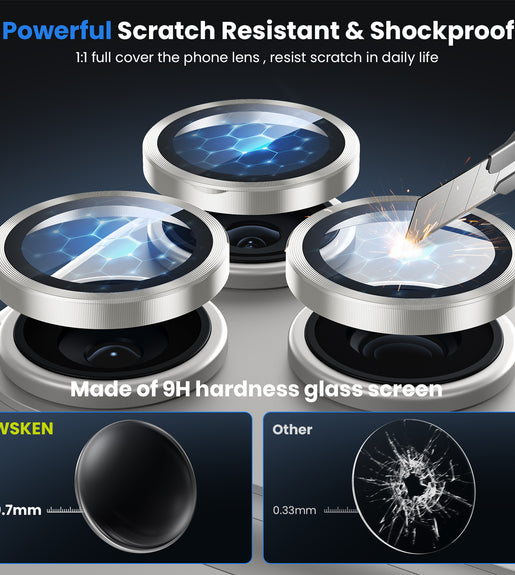 WSKEN iPhone 18 Pro/iPhone 18 Pro Max Camera Lens Protector - Glacier