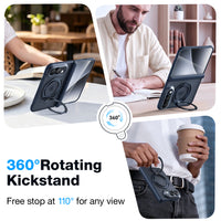 WSKEN iPhone Duo Case with Magnetic 360° Ring Stand - Matte Blue - WSKEN