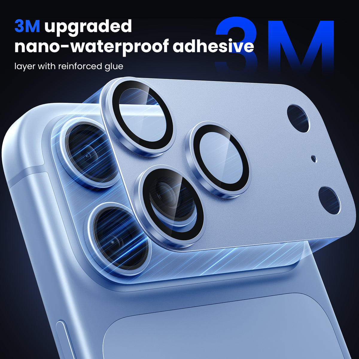 WSKEN iPhone 18 Pro Max Camera Lens Protector - Military Grade Design Blue - WSKEN
