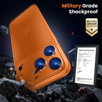 WSKEN for iPhone 17 Pro Camera Lens Protector - [Military Grade Shatterproof] [Strong Adhesion] Metal Aluminum Alloy Tempered Glass Camera Screen Protector, Orange Titanium - WSKEN
