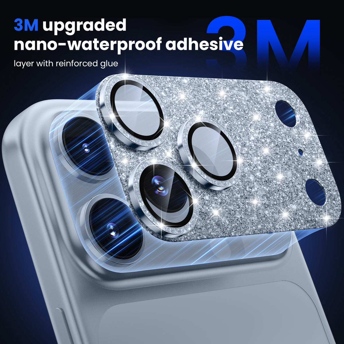 WSKEN iPhone 18 Pro Max Camera Lens Protector - Military Grade Design Glitter Glacier - WSKEN