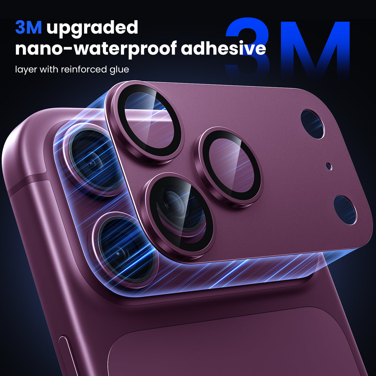 WSKEN iPhone 18 Pro Max Camera Lens Protector - Military Grade Design Burgundy - WSKEN