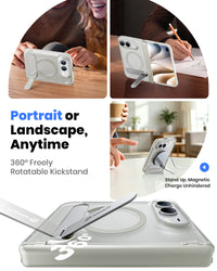 WSKEN Magnetic iPhone Duo Case with Stand, Translucent Matte White - WSKEN