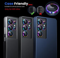 WSKEN สำหรับ Samsung Galaxy S25 Ultra ฟิล์มกันเลนส์กล้อง บางพิเศษ ใช้กับเคสได้ กระจกนิรภัย 9H กันแตก พร้อมวงแหวนโลหะอะลูมิเนียม อุปกรณ์ปกป้องเลนส์กล้อง สีสันสดใส - WSKEN