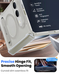 WSKEN Magnetic iPhone Duo Case with Stand, Translucent Matte White - WSKEN