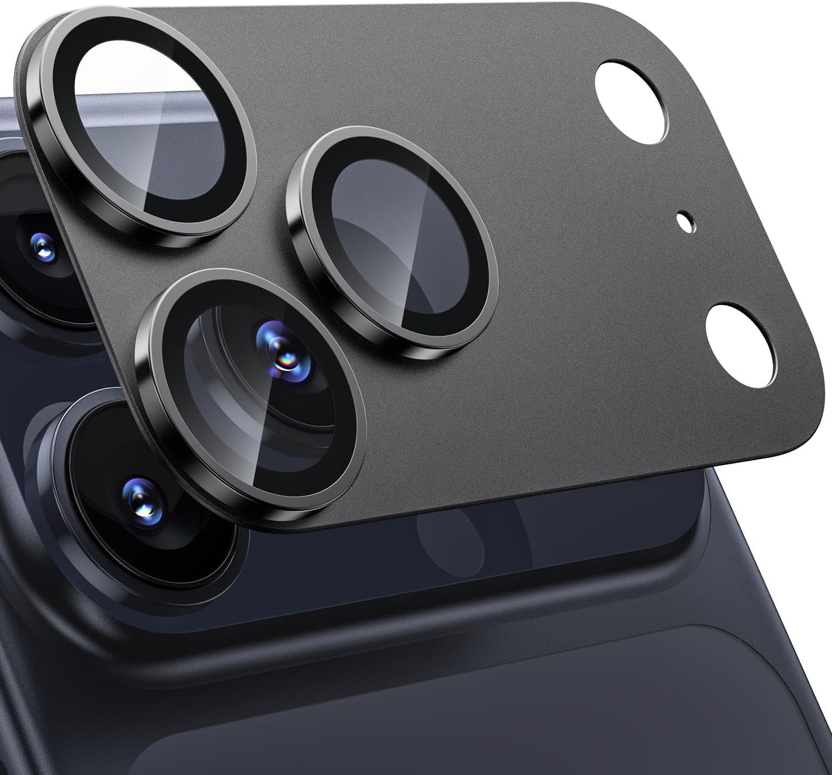 WSKEN for iPhone 17 Pro Camera Lens Protector - [Military Grade Shatterproof] [Strong Adhesion] Metal Aluminum Alloy Tempered Glass Camera Screen Protector - WSKEN