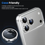 WSKEN iPhone 18 Pro/iPhone 18 Pro Max Camera Lens Protector - Glitter Silver - WSKEN
