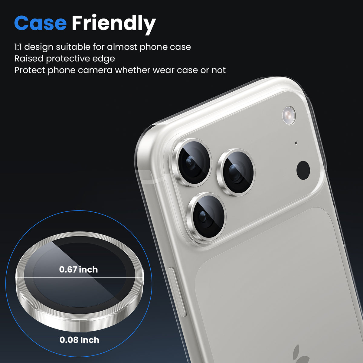 WSKEN iPhone 18 Pro/iPhone 18 Pro Max Camera Lens Protector - Glacier - WSKEN
