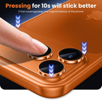 WSKEN for iPhone 17 Pro Camera Lens Protector - [Military Grade Shatterproof] [Strong Adhesion] Metal Aluminum Alloy Tempered Glass Camera Screen Protector, Orange Titanium - WSKEN