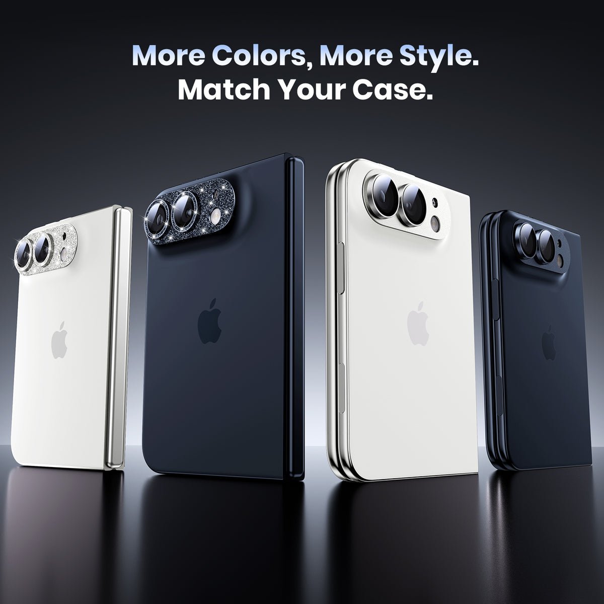 WSKEN iPhone Duo Camera Lens Protector - Military Grade Design Glitter Silver - WSKEN