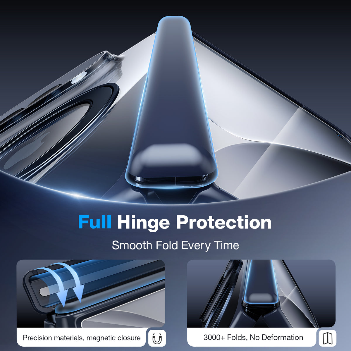 WSKEN iPhone Duo Case with Magnetic 360° Ring Stand - Clear Blue - WSKEN