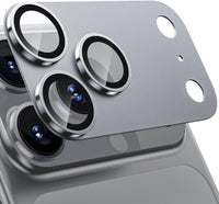 WSKEN for iPhone 17 Pro Camera Lens Protector - [Military Grade Shatterproof] [Strong Adhesion] Metal Aluminum Alloy Tempered Glass Camera Screen Protector - WSKEN
