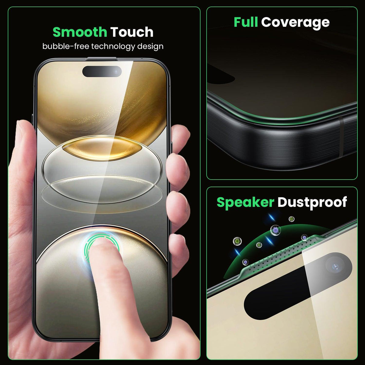 WSKEN for iPhone 16 Pro Max Privacy Screen Protector - [Auto Dust-Remove] 24° Privacy Filter, 2 Pack - WSKEN