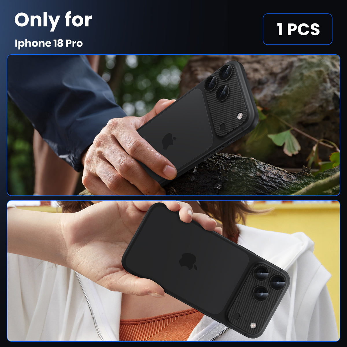 WSKEN iPhone 18 Pro Camera Lens Protector - Military Grade Design Texture Carbon Fiber New - WSKEN